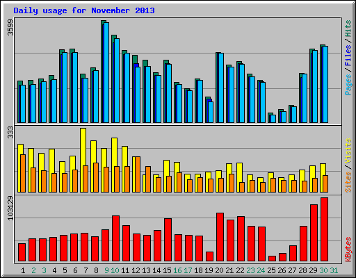 Daily usage for November 2013