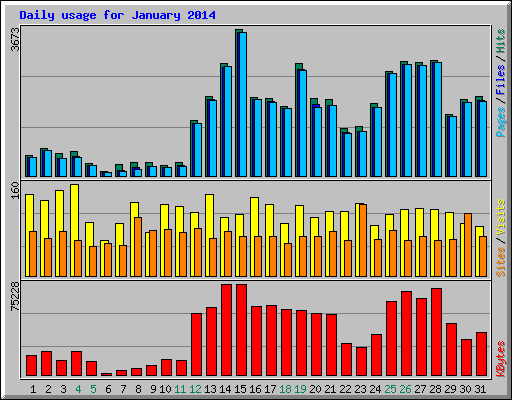 Daily usage for January 2014