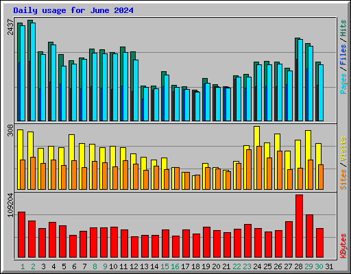 Daily usage for June 2024