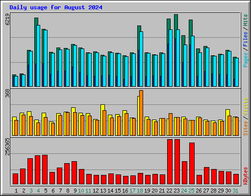Daily usage for August 2024