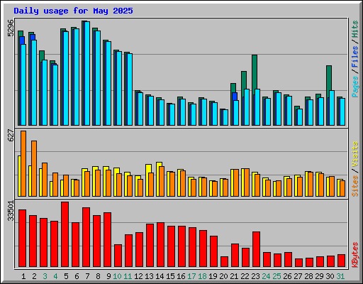 Daily usage for May 2025