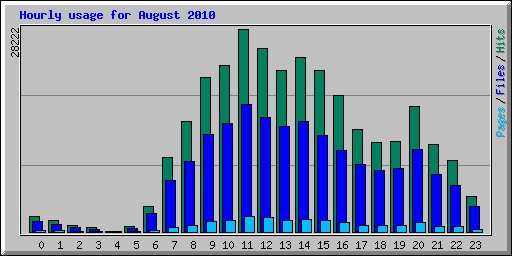 Hourly usage for August 2010
