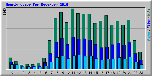 Hourly usage for December 2010