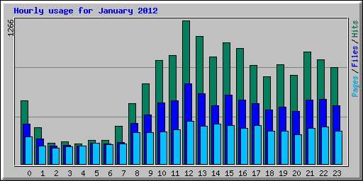 Hourly usage for January 2012