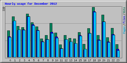 Hourly usage for December 2012