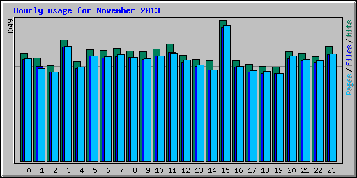 Hourly usage for November 2013