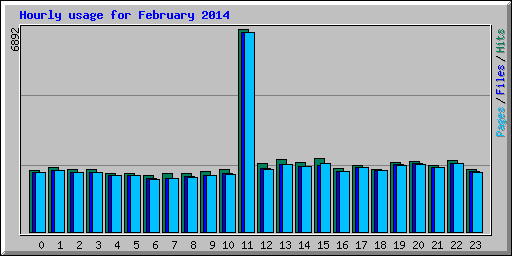 Hourly usage for February 2014