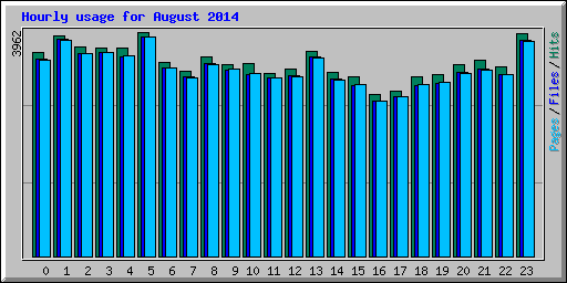 Hourly usage for August 2014