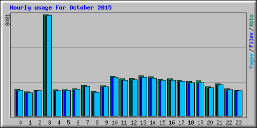 Hourly usage for October 2015