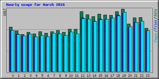 Hourly usage for March 2016