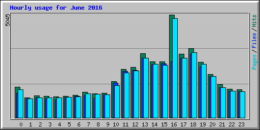Hourly usage for June 2016