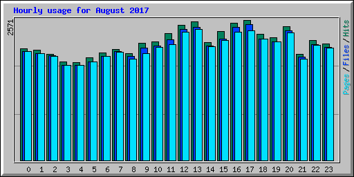 Hourly usage for August 2017
