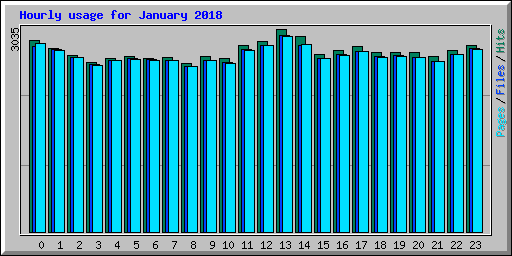Hourly usage for January 2018