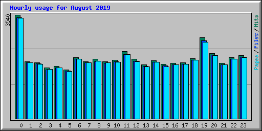 Hourly usage for August 2019