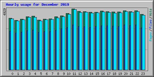 Hourly usage for December 2019