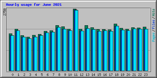 Hourly usage for June 2021