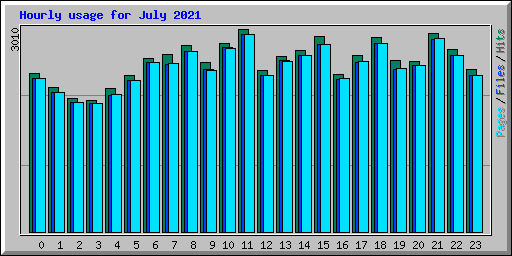 Hourly usage for July 2021
