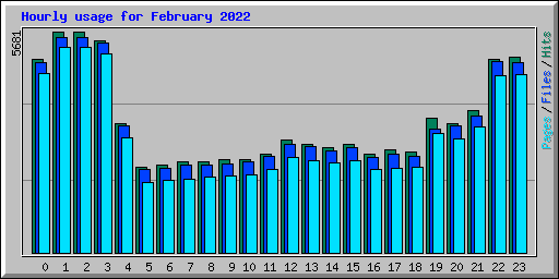 Hourly usage for February 2022