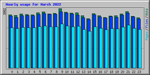 Hourly usage for March 2022