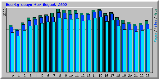 Hourly usage for August 2022