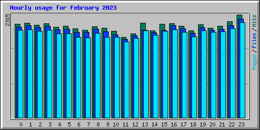 Hourly usage for February 2023