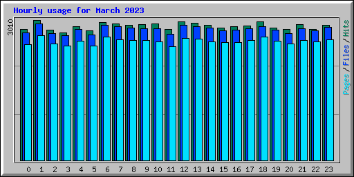 Hourly usage for March 2023