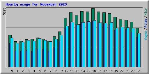 Hourly usage for November 2023